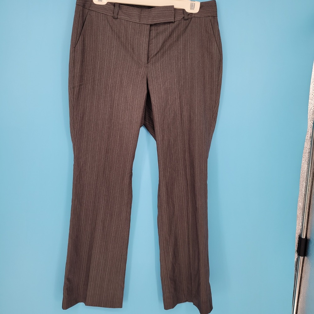 Ann Taylor Petite Signature Trouser Women 10P Gray Pinstripe Professional NWT